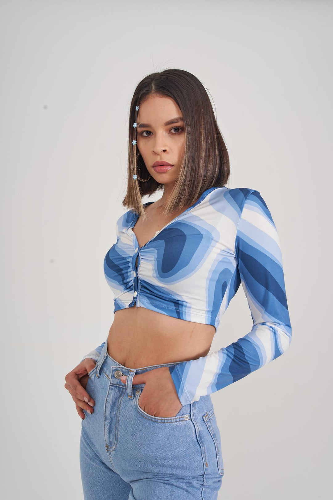 HLLY Women Lufo Blue Blouse - Rennes