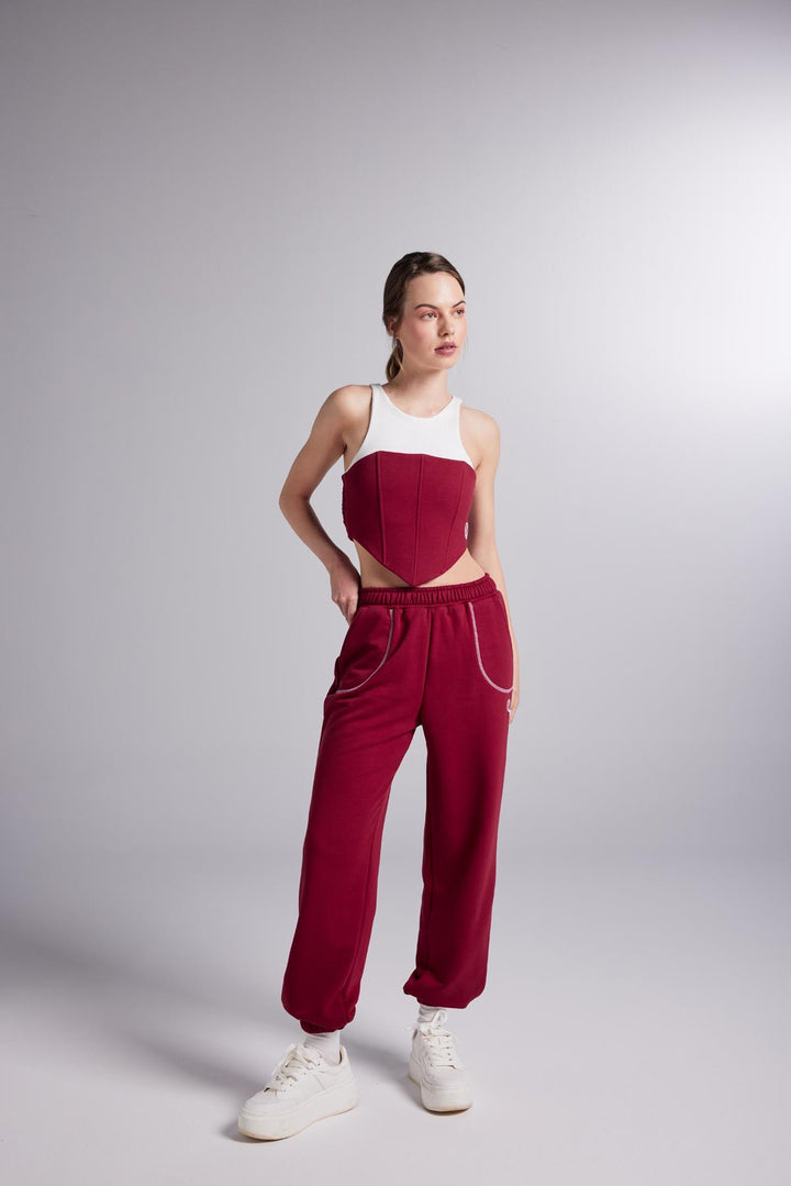HLLY Women Rhode Sweatpants Bottoms Burgundy - Bel Air South