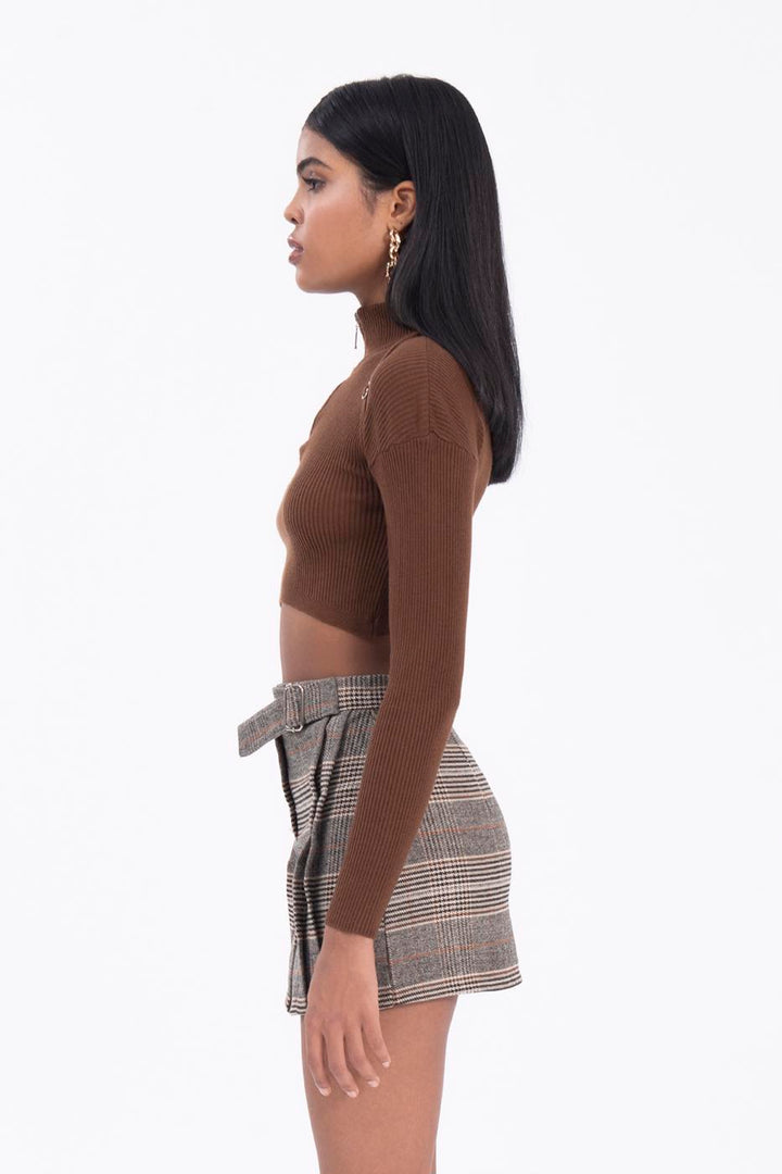BSL Women Plaid buckle detailed mini skirt - Attleboro