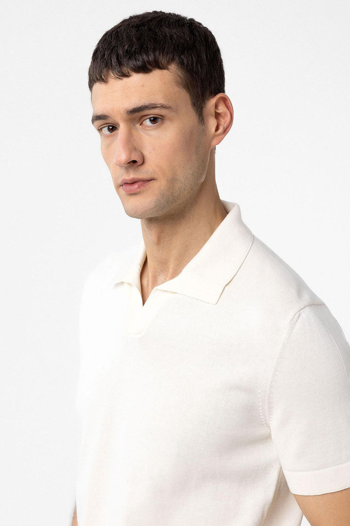 ANT Antioch Ecru 100% Cotton Crew Neck Sweater T-Shirt - Kirkcaldy