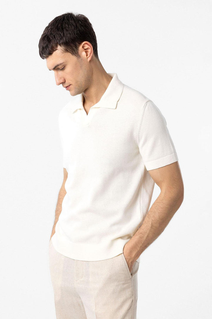 ANT Antioch Ecru 100% Cotton Crew Neck Sweater T-Shirt - Kirkcaldy