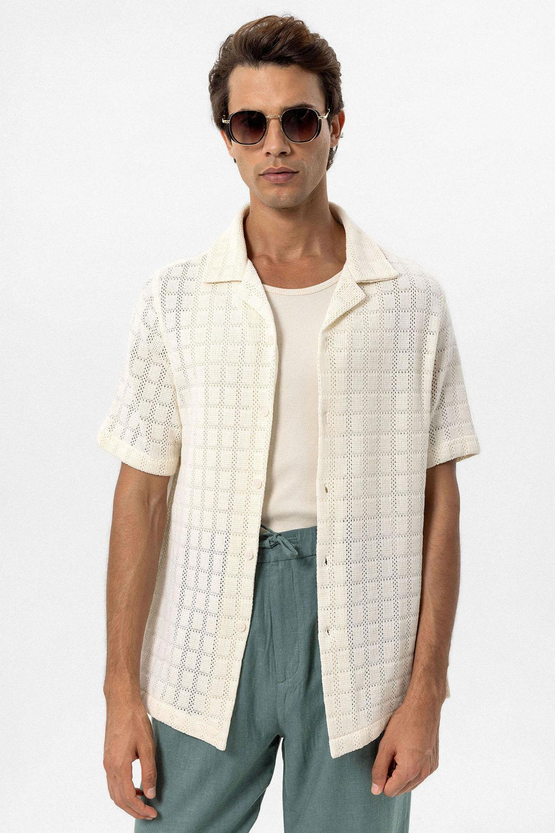 ANT Apache Collar Square Knitted Men's Shirt - Cambridge
