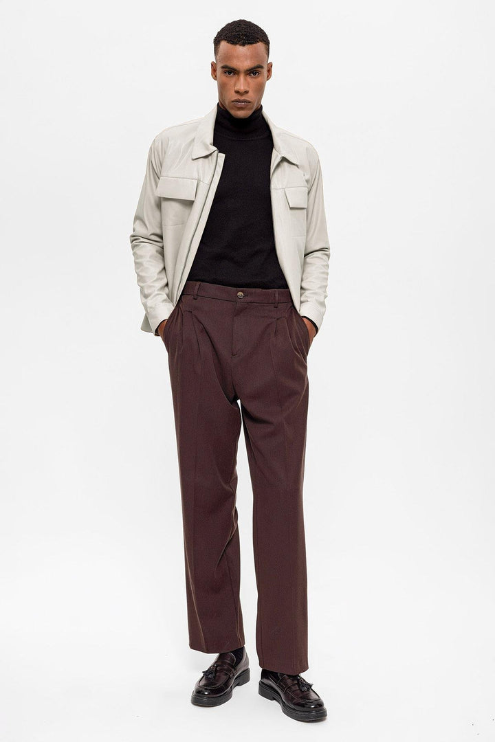 ANT Antioch Ecru Pocket Detailed Men's Leather Jacket - Città di Castello