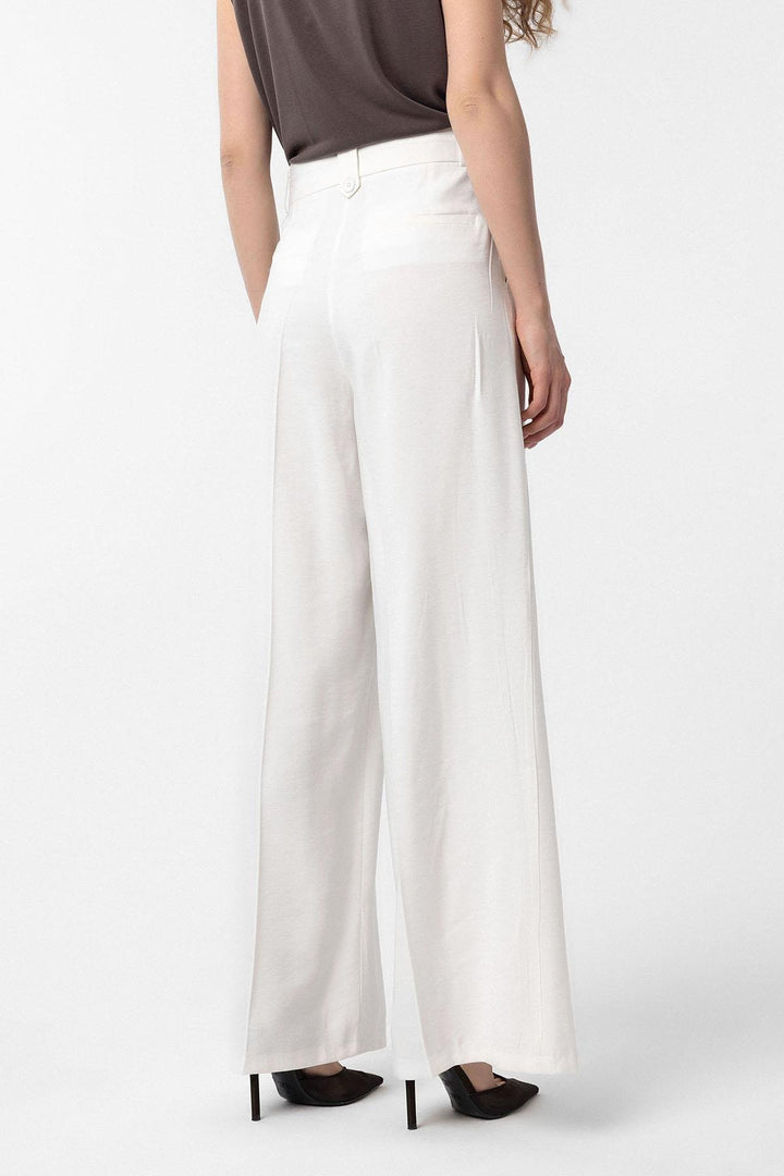 ANT Antioch Ecru Double Pleated Women's Pants - Pärnu