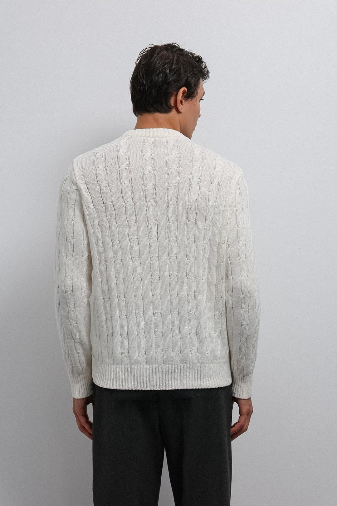 ANT Antioch Ecru Textured Knit Men's Sweater - Valence