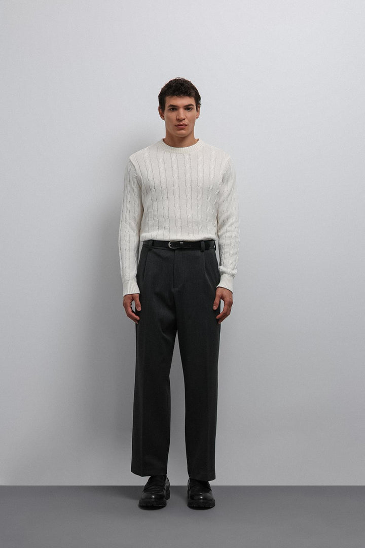 ANT Antioch Ecru Textured Knit Men's Sweater - Valence