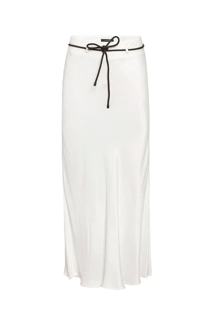 ANT Antioch Ecru Belted Satin Long Women's Skirt - Córdoba