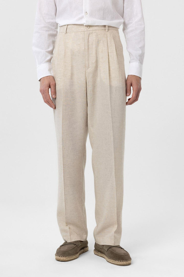 ANT Antioch Ecru Cotton Blend Men's Baggy Pants - Alès