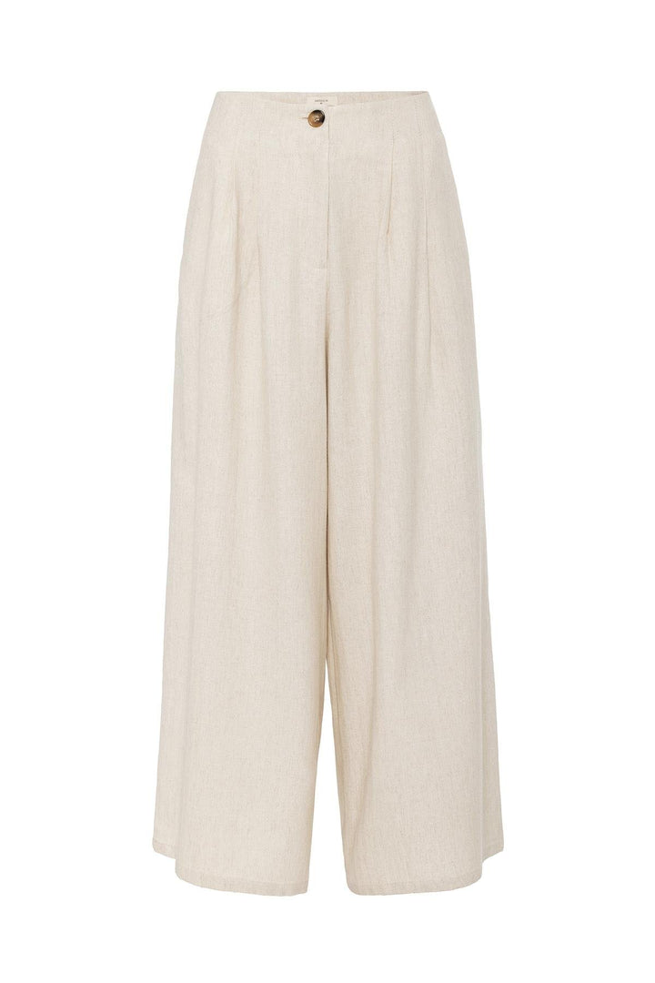 ANT Antioch Ecru Linen Blend Women's Culotte Pants - Madera