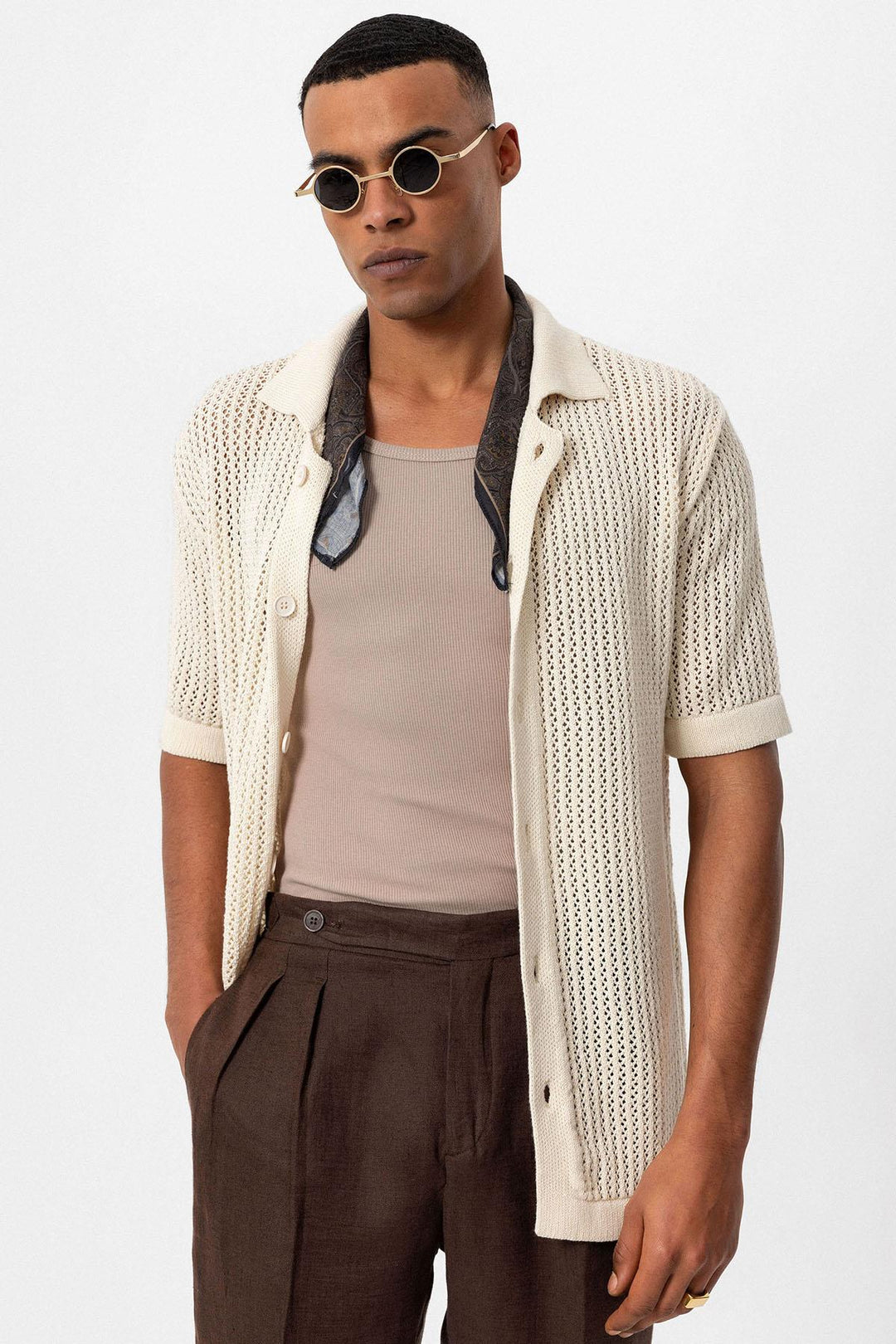 ANT Short Sleeve Openwork Men's Shirt - Rosenberg