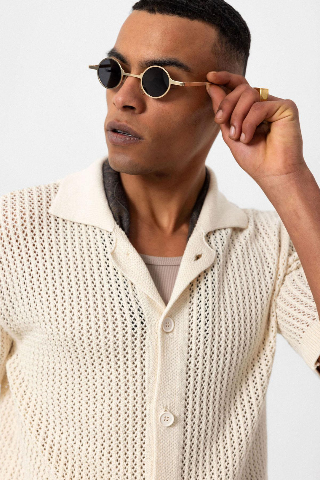 ANT Short Sleeve Openwork Men's Shirt - Rosenberg