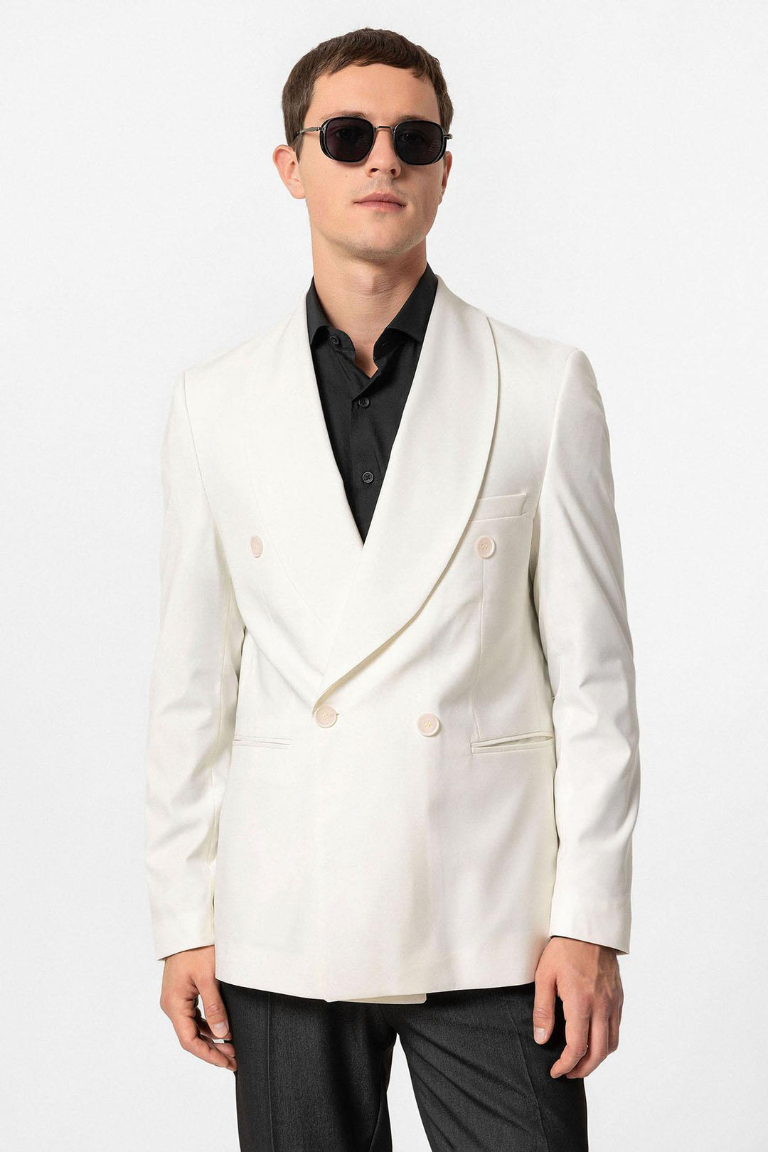 ANT Antioch Ecru Cross Closure Regular Fit Men's Blazer Jacket - Brianka