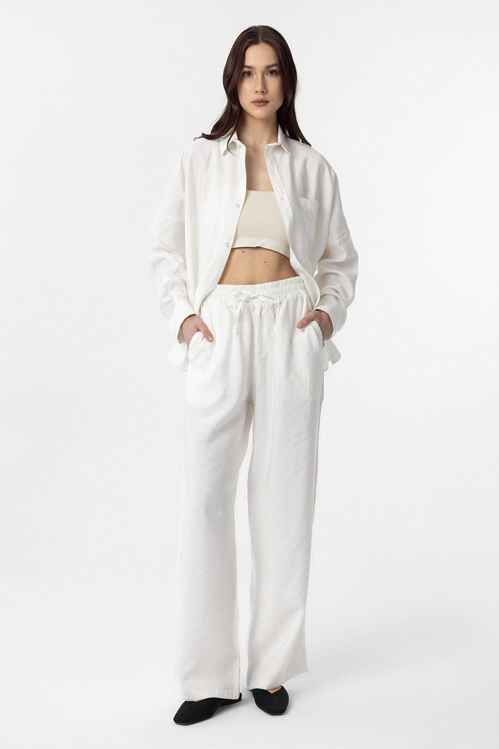 ANT Antioch Ecru Modal Women's Shirt Pants Suit - Altoona