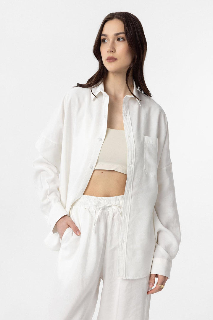 ANT Antioch Ecru Modal Women's Shirt Pants Suit - Altoona