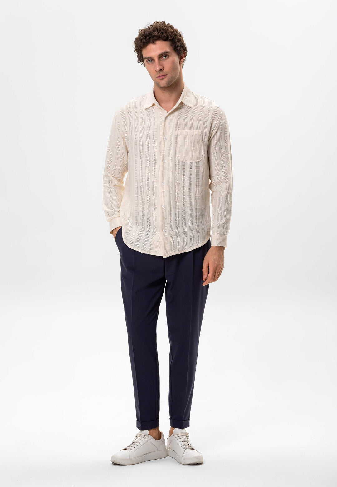 ANT Knitted Detailed Men's Shirt - Campbell