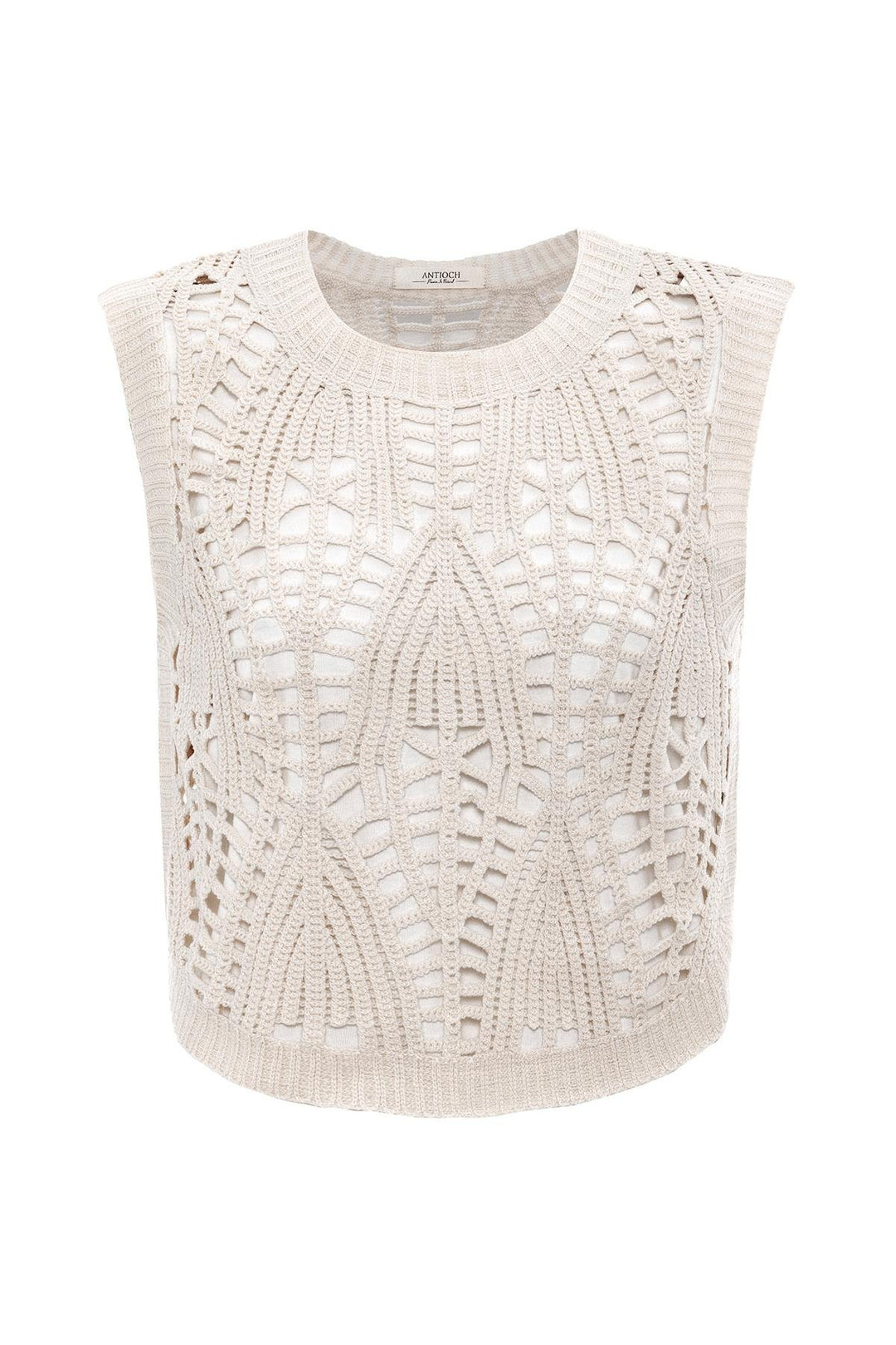 ANT Antioch Ecru Knitted Detailed Women's Vest - Aventura