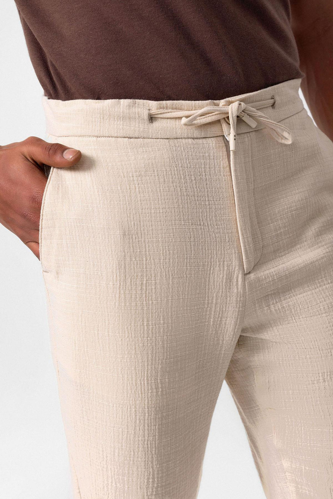 ANT Regular Fit Men's Trousers with Drawstring Waist - Acerra