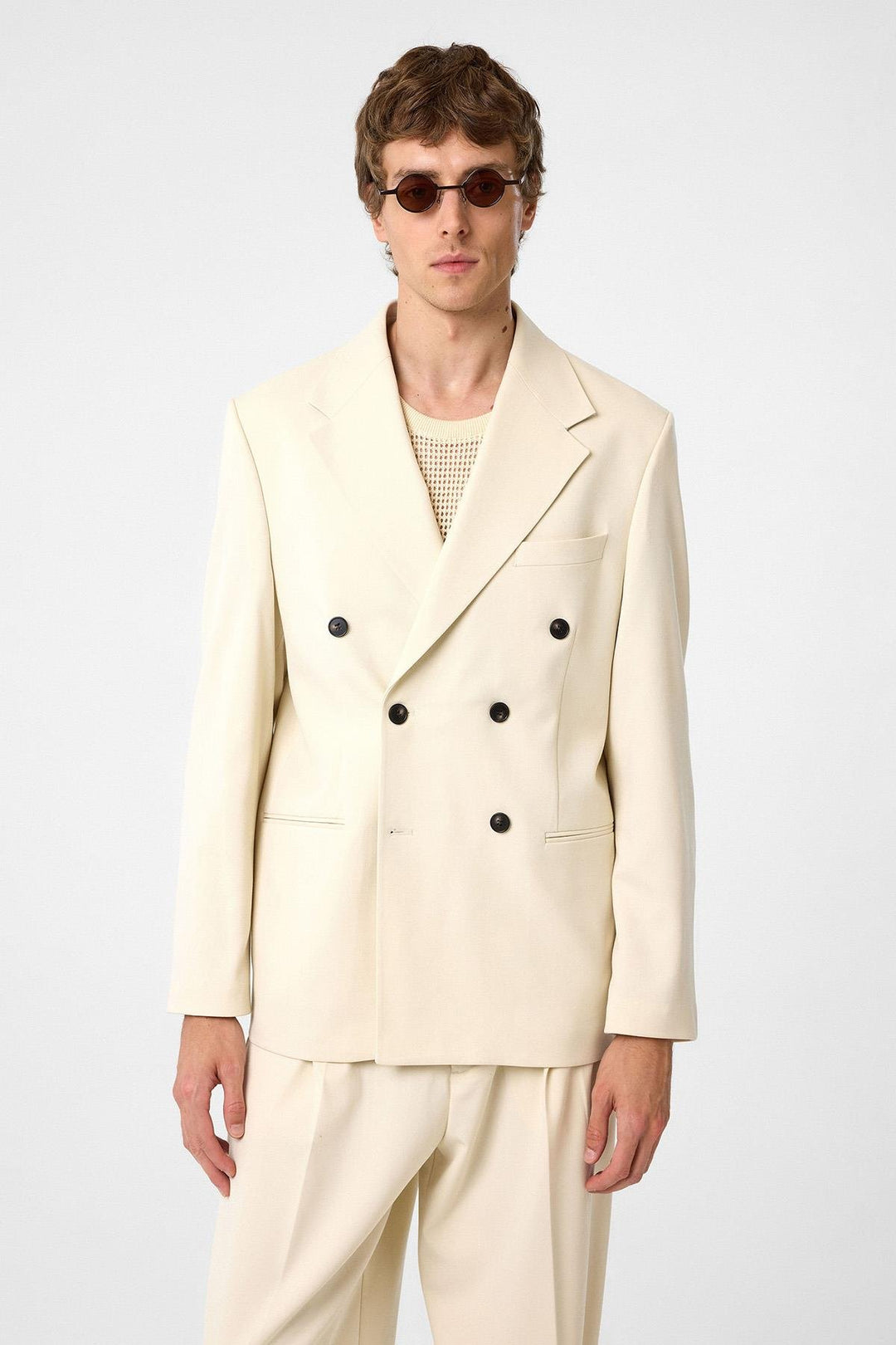 ANT Antioch Ecru Relax Fit Double Breasted Men's Blazer Jacket - Fort Lee