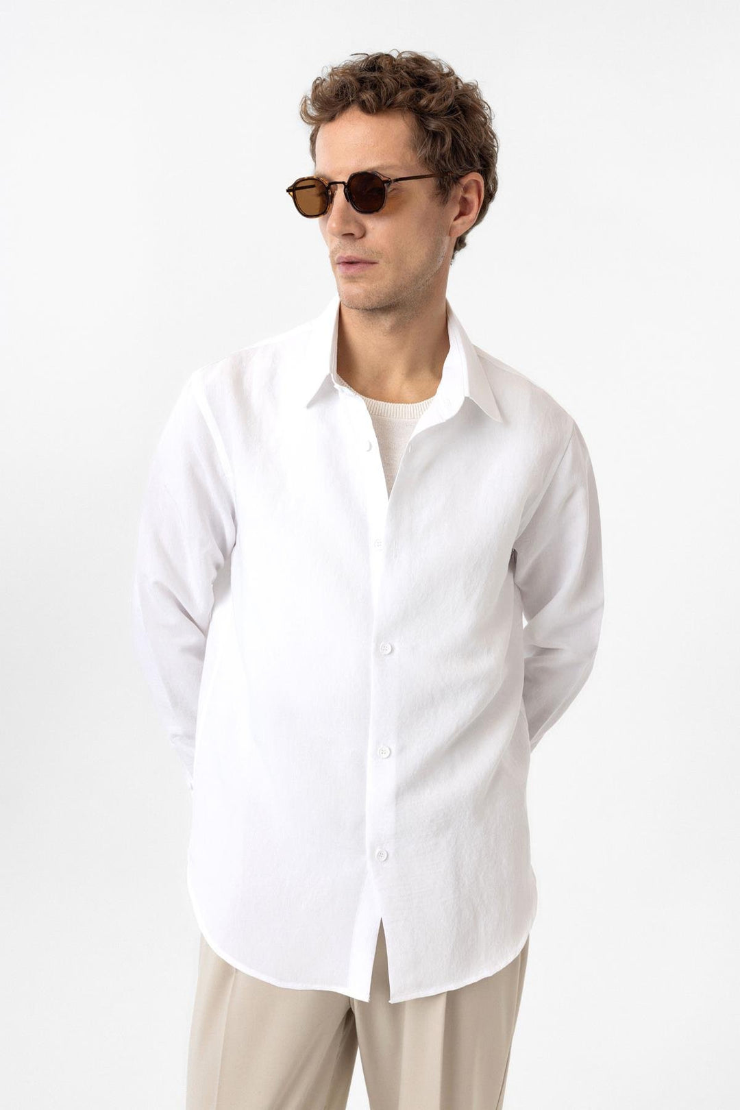 ANT Antioch Ecru Relax Fit Modal Fabric Men's Shirt - San Pedro Garza García
