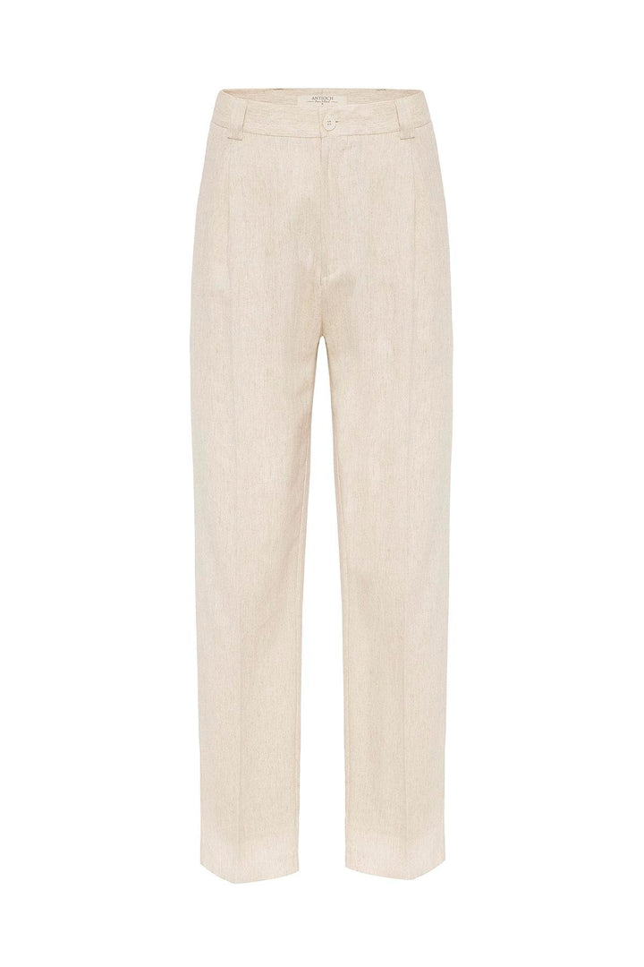 ANT Antioch Ecru High Waist Linen Blend Men's Pants - Pennsauken