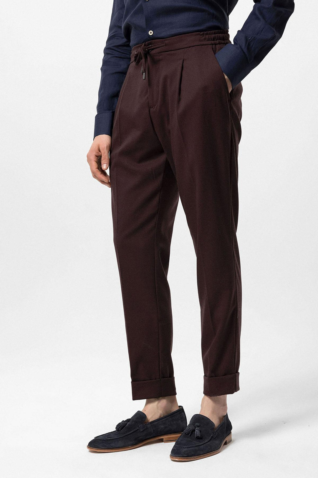 ANT Elastic Waist Pleated Men's Trousers - Dothan