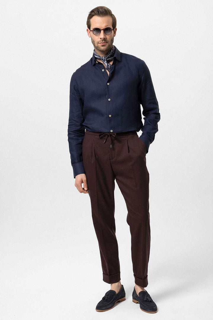 ANT Elastic Waist Pleated Men's Trousers - Dothan