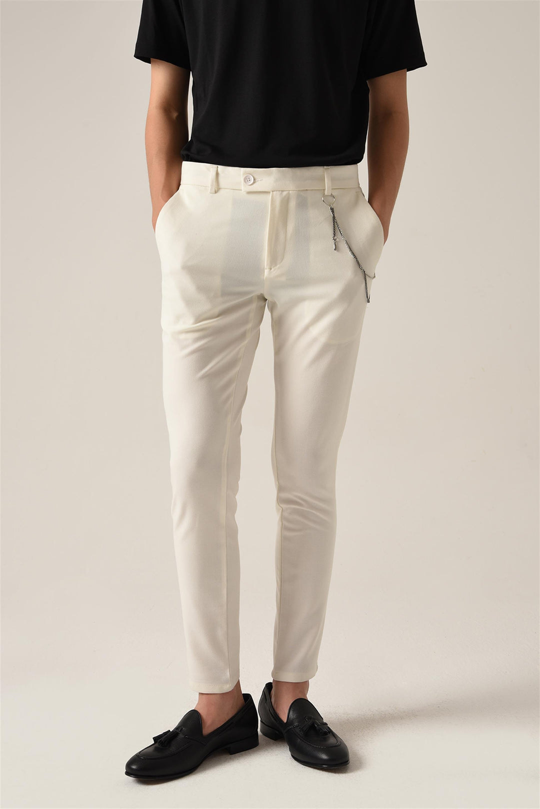 ANT Men's Accessory Detail Slim Fit Trousers - Brive-la-Gaillarde