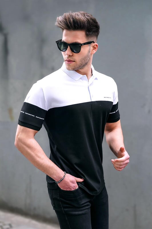 MDX Men's Basic Black Polo Neck T-shirt - Mount Pleasant