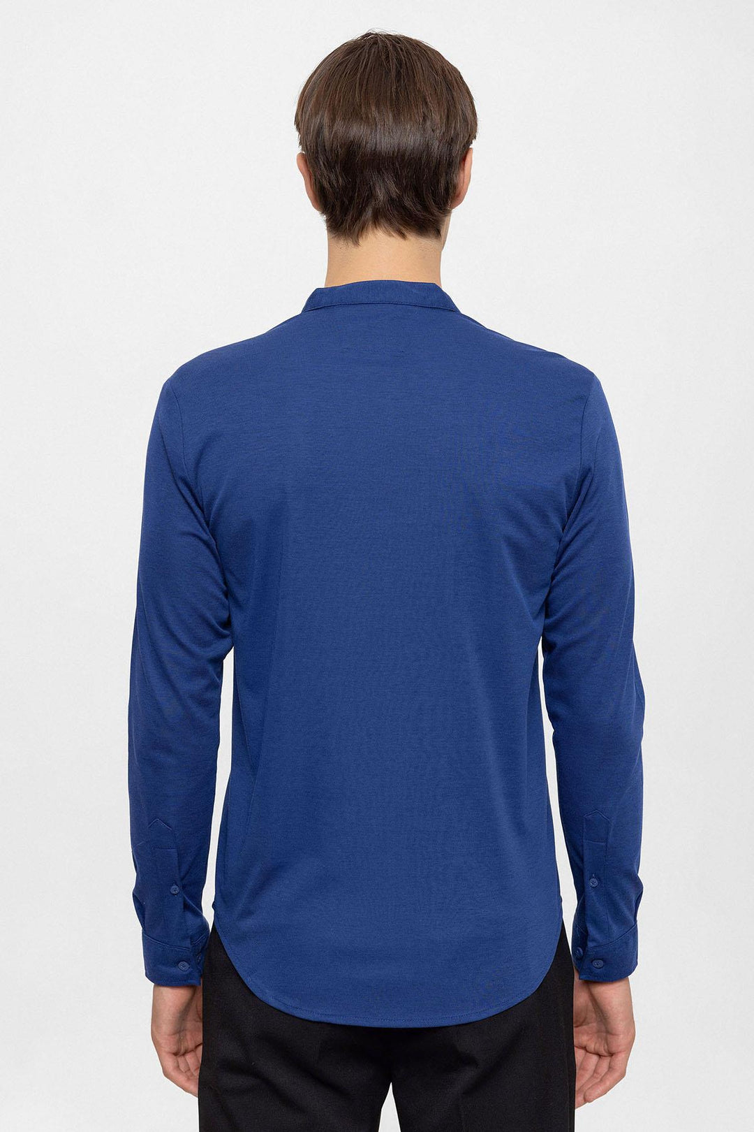 ANT Men's Classic Collar Hidden Button Long Sleeve Slim Fit Shirt - Sassari