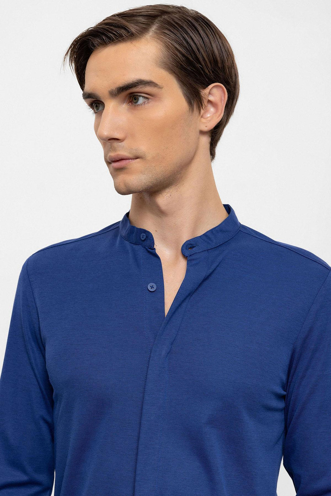 ANT Men's Classic Collar Hidden Button Long Sleeve Slim Fit Shirt - Sassari