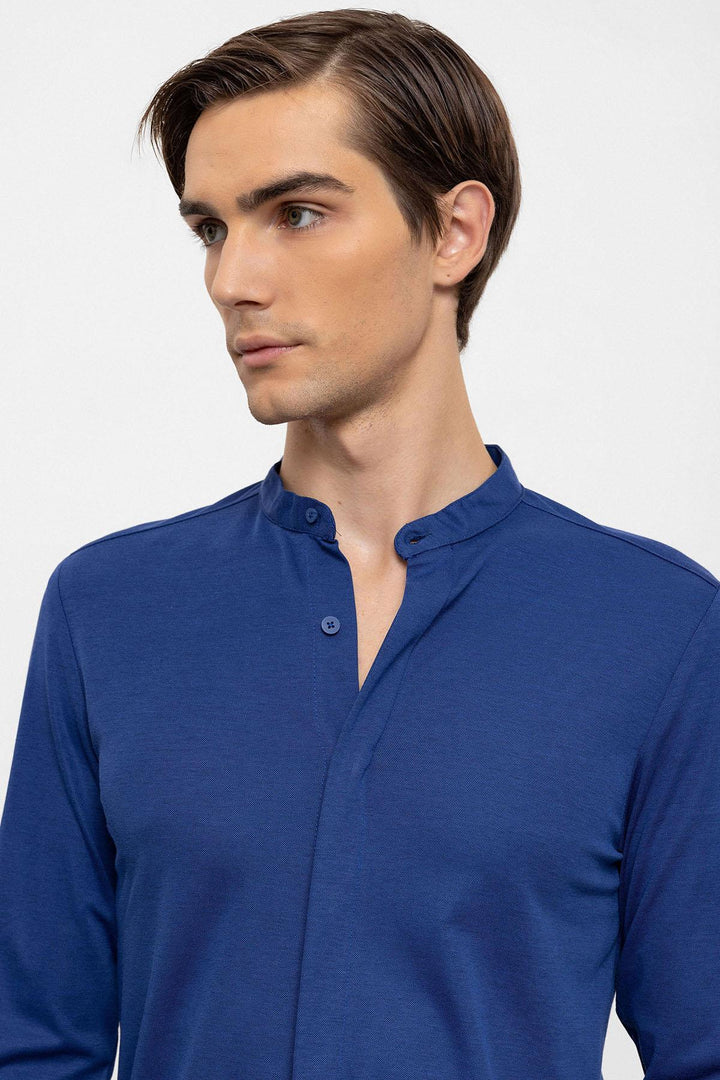 ANT Men's Classic Collar Hidden Button Long Sleeve Slim Fit Shirt - Sassari