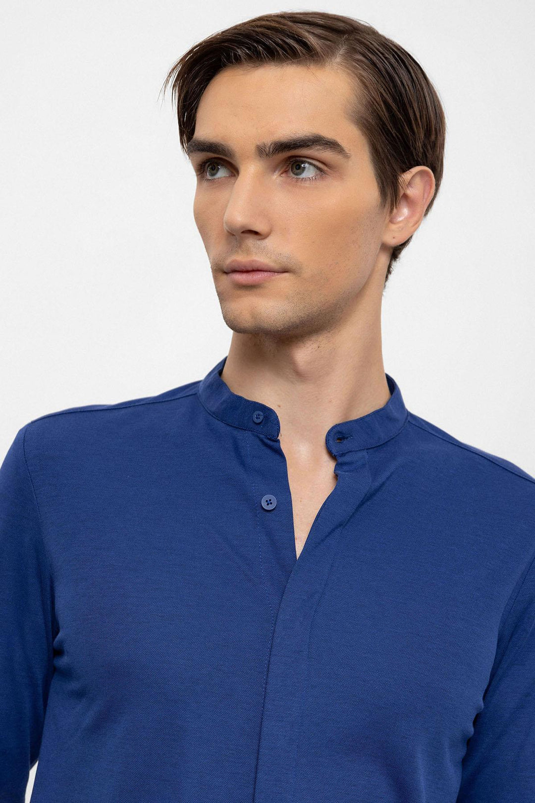 ANT Men's Classic Collar Hidden Button Long Sleeve Slim Fit Shirt - Sassari