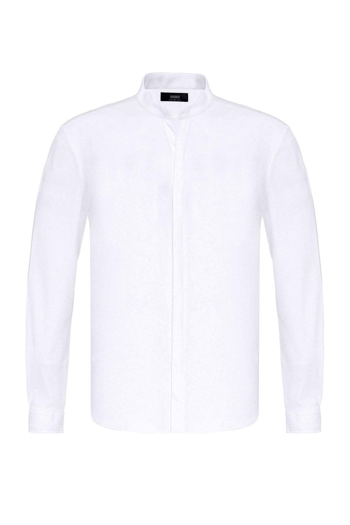 ANT Men's Classic Collar Hidden Button Long Sleeve Slim Fit Shirt - St. Joseph