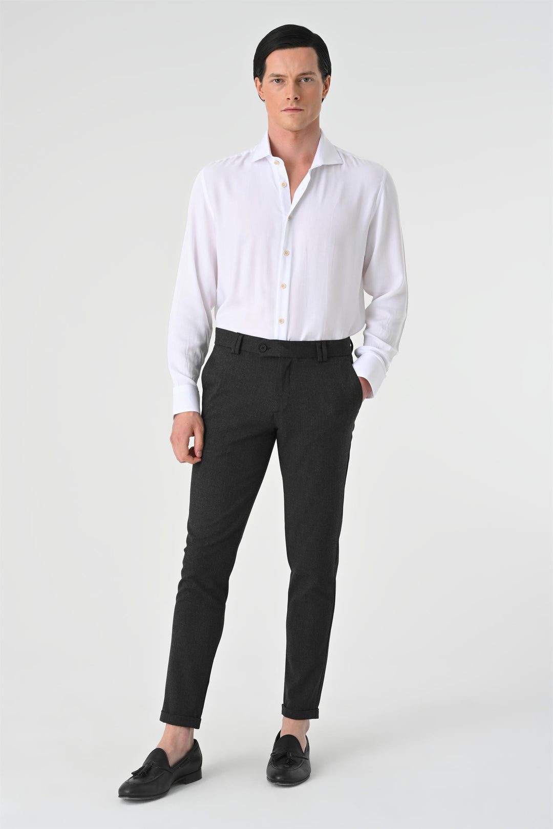 ANT Men's Slim Fit Accessory Trousers - Carrara