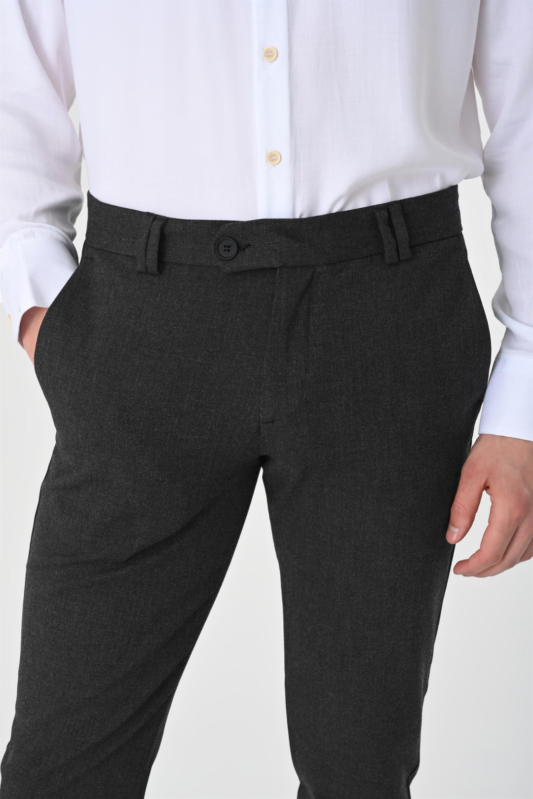 ANT Men's Slim Fit Accessory Trousers - Carrara
