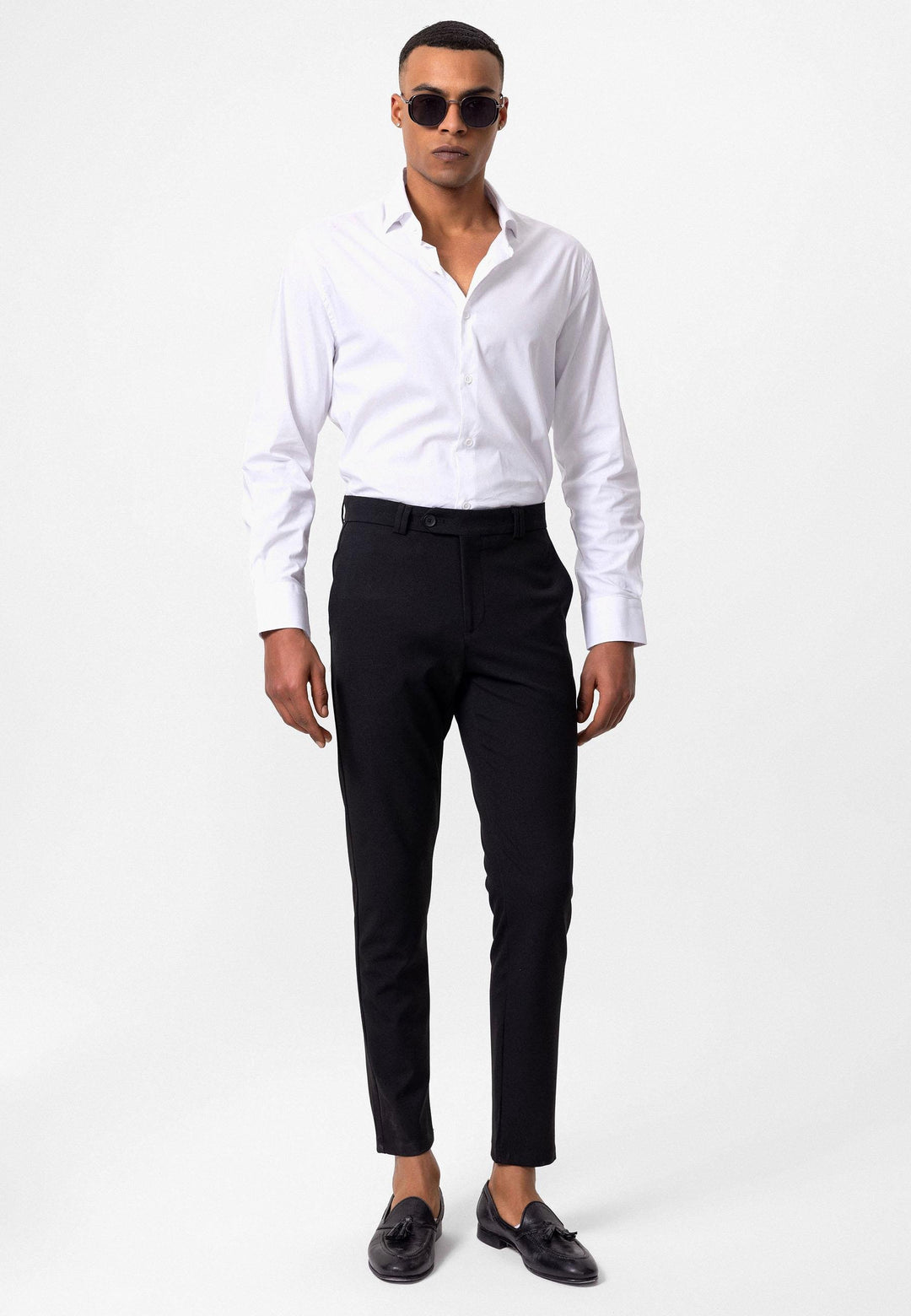 ANT Men's Slim Fit Straight Accessory Fabric Trousers - Silao