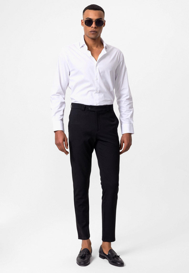 ANT Men's Slim Fit Straight Accessory Fabric Trousers - Silao