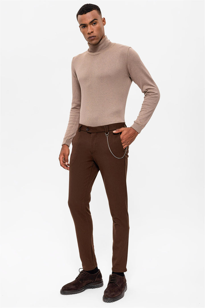 ANT Men's Slim Fit Straight Accessory Fabric Trousers - Jiquílpan de Juárez