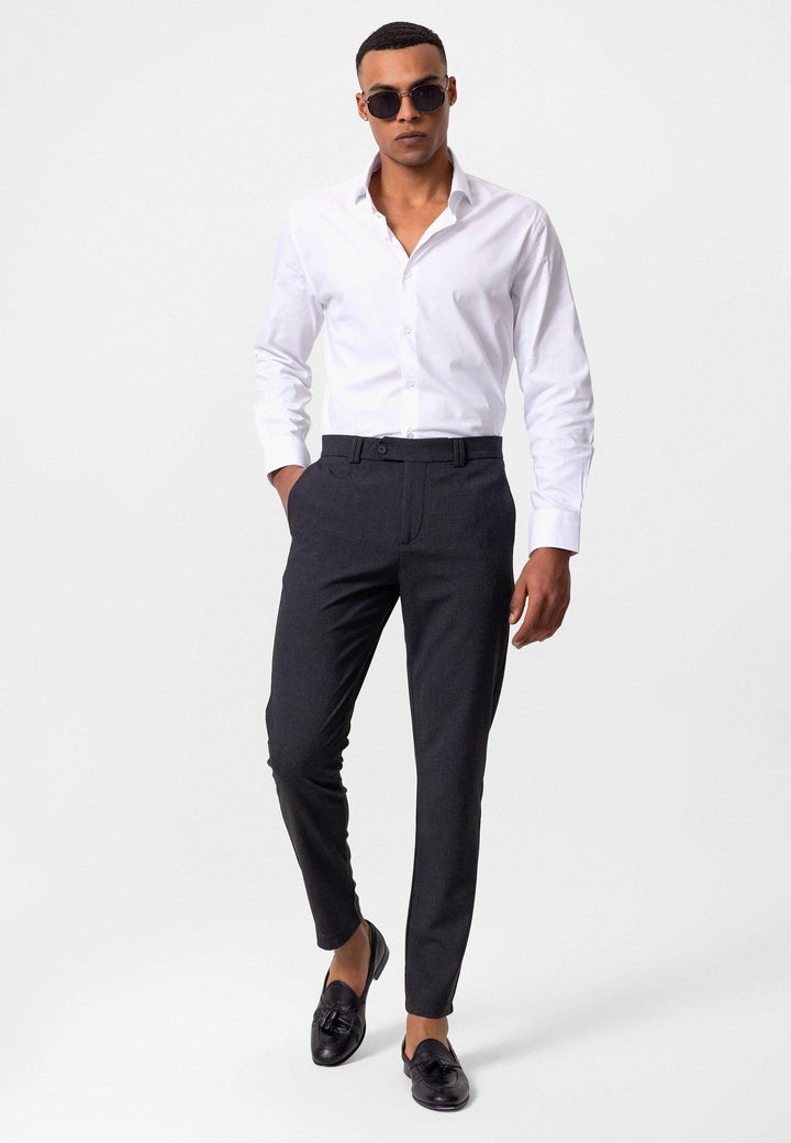 ANT Men's Slim Fit Straight Accessory Fabric Trousers - Harlingen