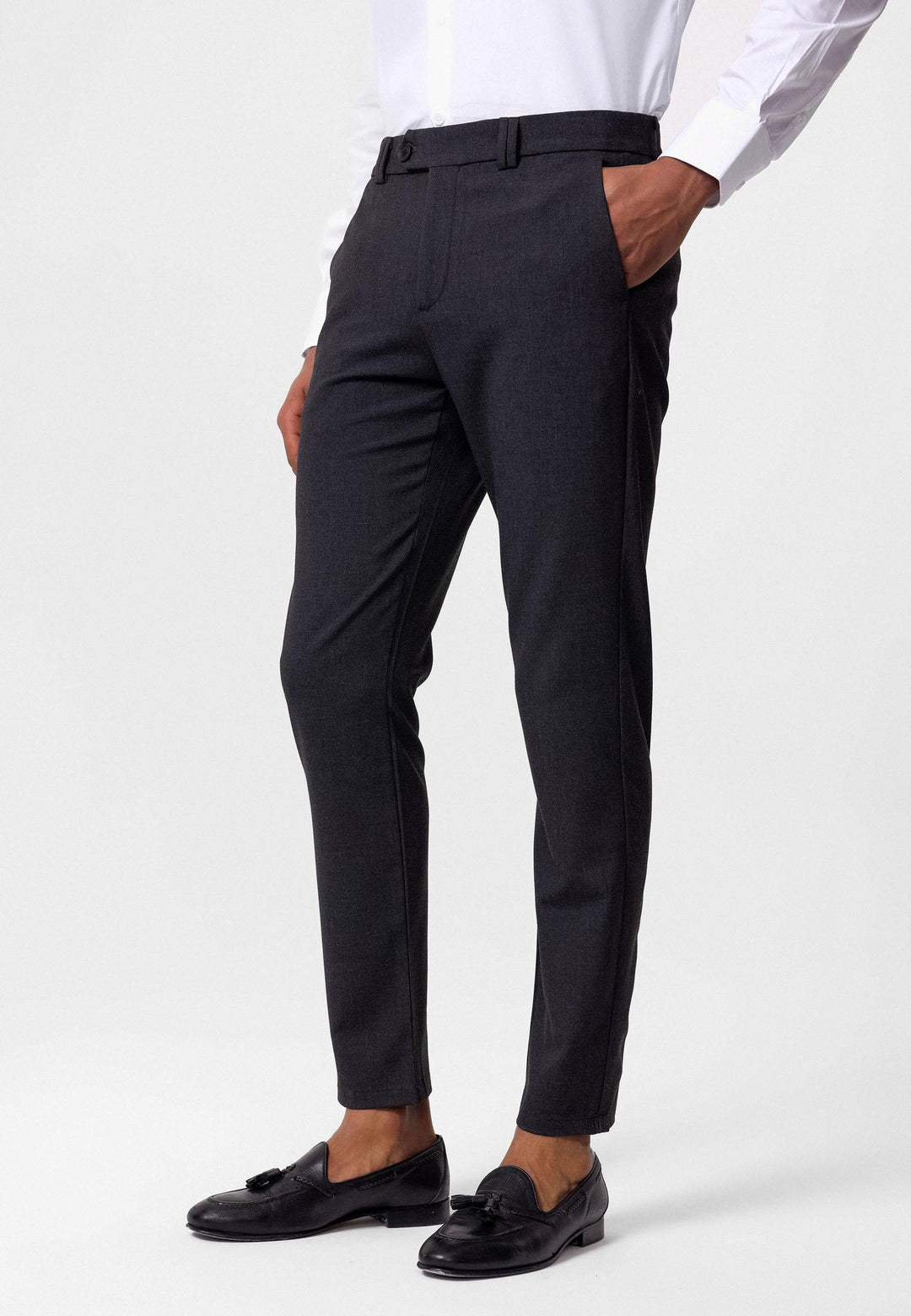 ANT Men's Slim Fit Straight Accessory Fabric Trousers - Harlingen