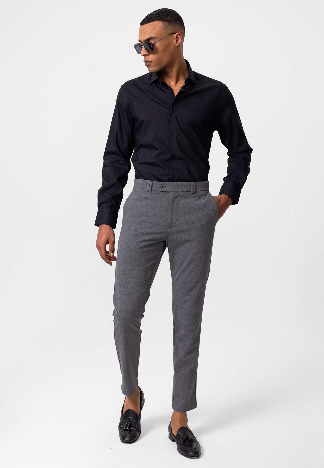 ANT Men's Slim Fit Straight Accessory Fabric Trousers - Durham