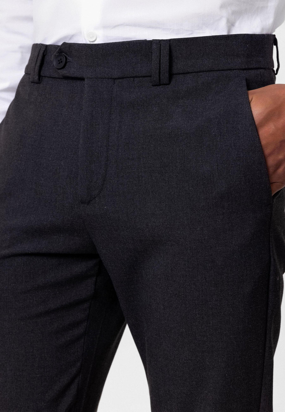 ANT Men's Slim Fit Straight Accessory Fabric Trousers - Harlingen