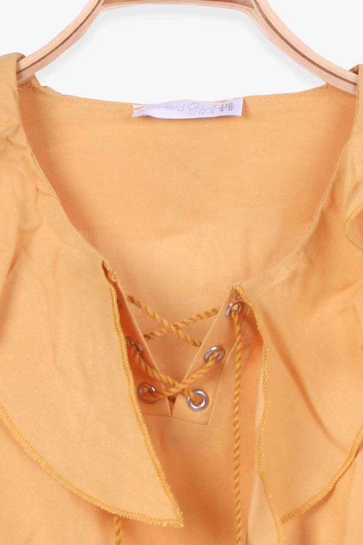 BRE Breeze Girl's Blouse with Front Tie 56 Years, Mustard Yellow - Lárisa