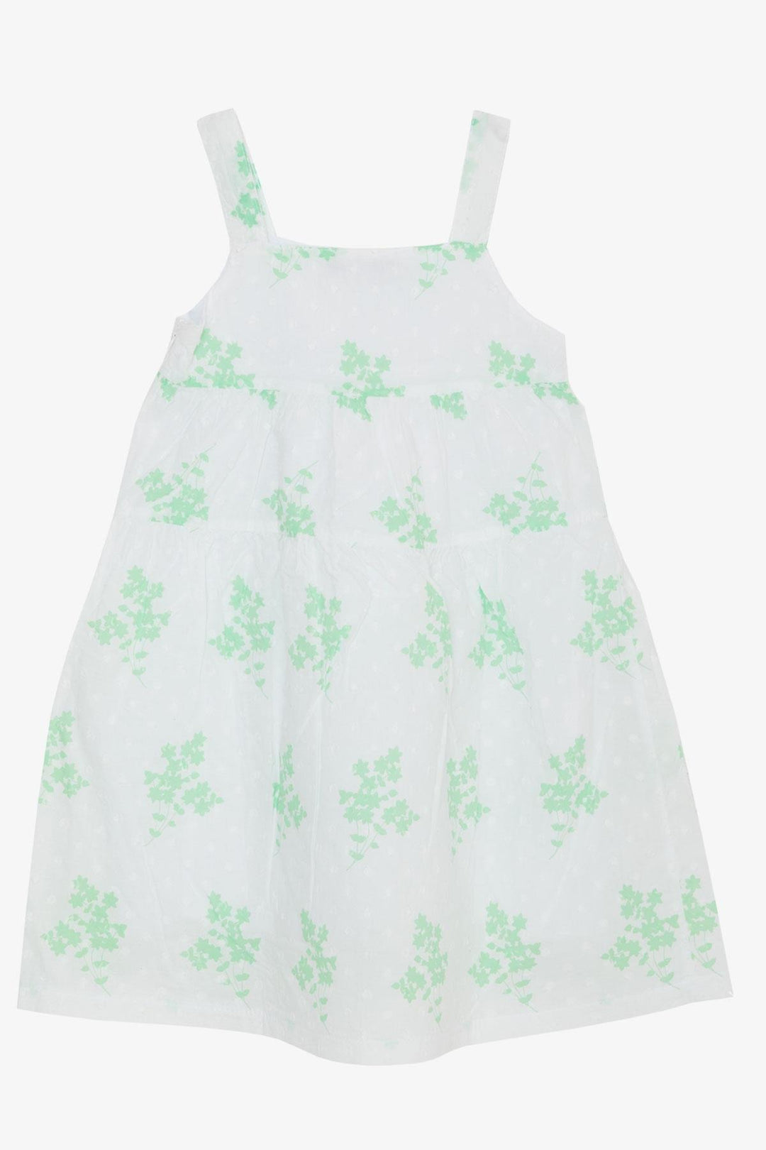 BRE Escabel Girl's Dress with Flower Pattern, 1.5-5 Years, White - Évora