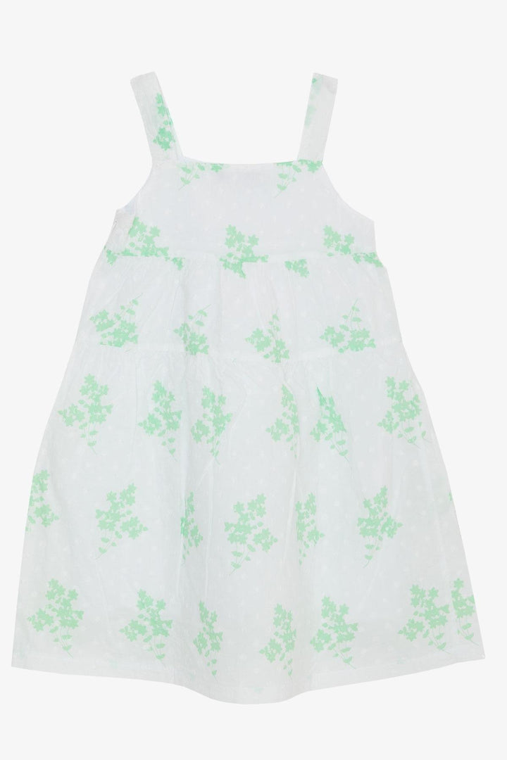 BRE Escabel Girl's Dress with Flower Pattern, 1.5-5 Years, White - Évora