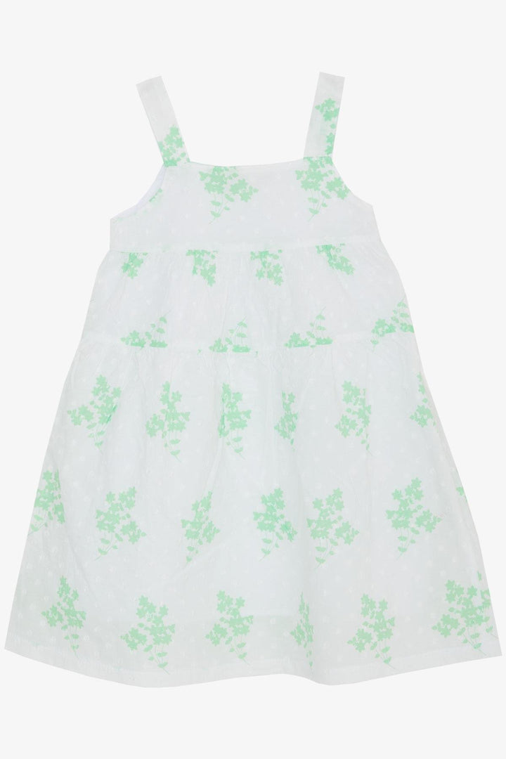 BRE Escabel Girl's Dress with Flower Pattern, 1.5-5 Years, White - Évora
