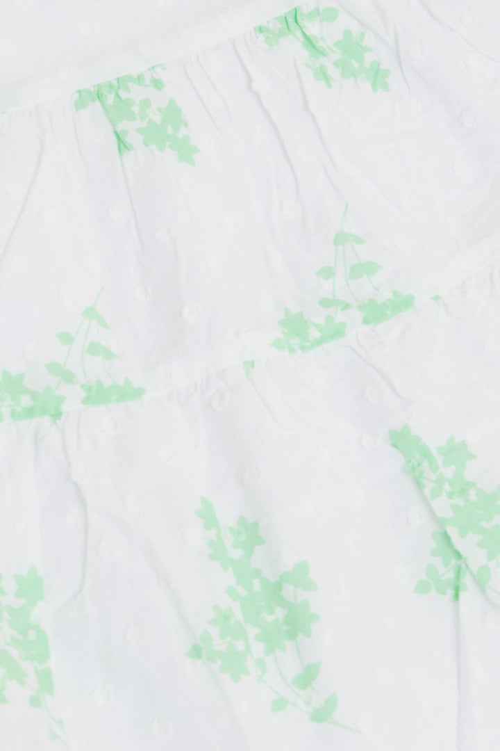 BRE Escabel Girl's Dress with Flower Pattern, 1.5-5 Years, White - Évora