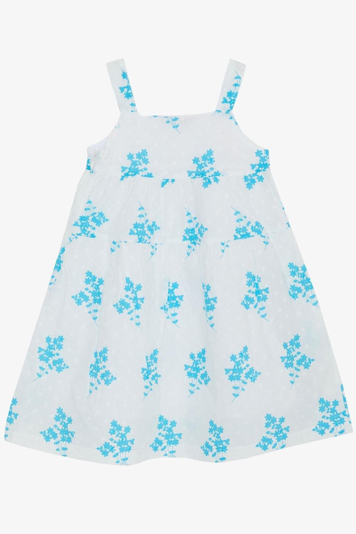 BRE Escabel Girl's Dress with Flower Pattern, 1.5-5 Years, White - Windsor
