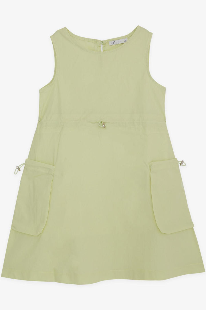 BRE Escabel Girl's Dress with Side Pockets 5-9 Years, Pistachio Green - Burnsville