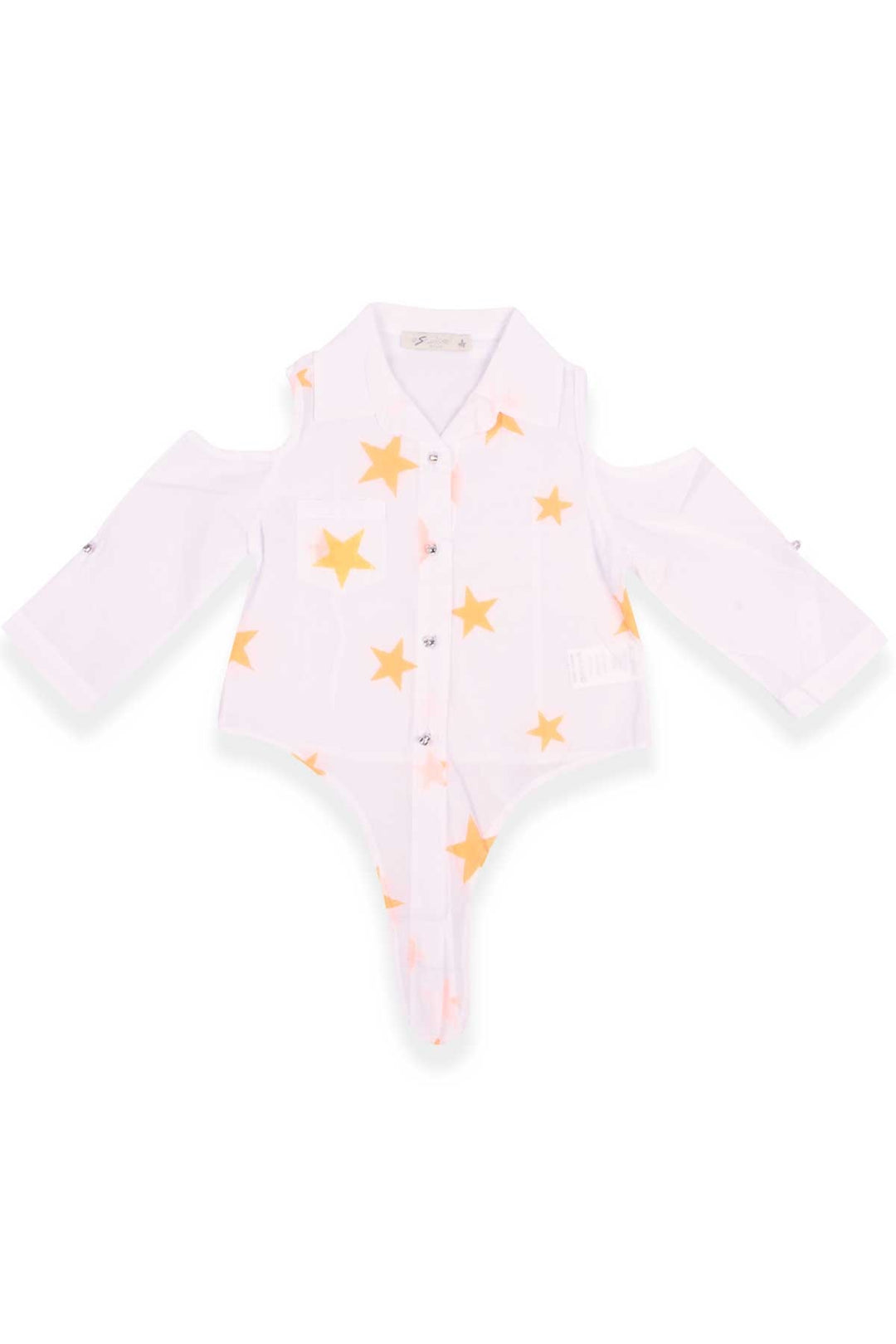 BRE Escabel Girl's Shirt Orange Star Patterned 106 Years, White - Ede
